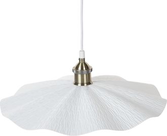 Beliani L&aacute;mpara De Techo De Metal Blanco Lat&oacute;n 127 Cm Bombilla Industrial Comedor Phils