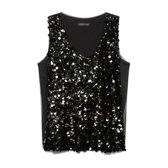Fiorella Rubino Sleeveless Tops - Dames - Tops zonder mouwen - Zwart - XL - Tule - Tops