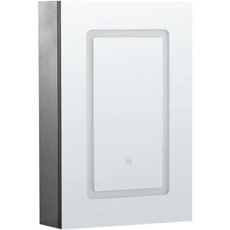 Beliani Beliani - Armadio a specchio da parete moderno e minimalista con led 40 x 60 cm Armadio nero Condor