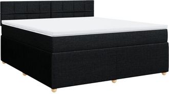 vidaXL Cama Box Spring Con Colch&oacute;n Tela Negro 180x200 Cm Vidaxl