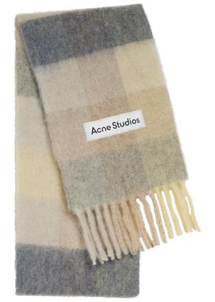 Acne Studios Vally Checked Wool-blend Scarf - White - One Size