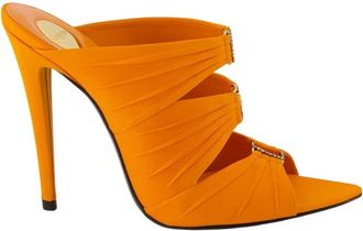 Saint Laurent Schoenen, Dames, Oranje, 38 1/2 EU, Emilie Muiltjes met Hak