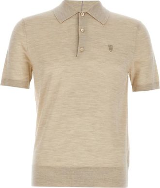 Burberry Wollen Poloshirt - Heren - Polos - Beige - M - Wol - Tops