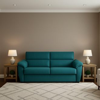 Dmora Dmora - Sof&aacute; Cama 2 Plazas Quinta, Sof&aacute; Convertible Para Sal&oacute;n, Acolchado, Desenfundable, Calidad 100% Made In Italy, 205x95 H100 Cm, Azul