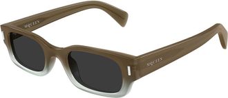 Alexander McQueen AM0549S 004 Mens Sunglasses Brown Size 50