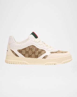 Gucci Men & apos;s Re-Web GG Supreme Canvas and Leather Sneakers