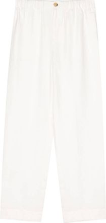Vince elasticated-waist wide-leg trousers - women - Hemp - 8 - White