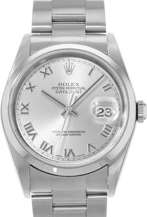 Rolex Pre-owned Rolex Datejust 36 Automatic Chronometer Silver Dial Mens Watch 16200 SRO