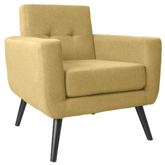 Gardenia Gardenia Giallo Poltrona Soggiorno Relax Design Moderno Imbottita Xl Century, Cm 76 X 75 X 83