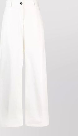 Jil Sander high waist wide-leg cotton trousers