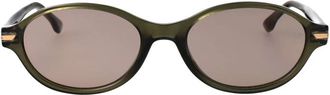 Victoria Beckham Ovale Zonnebril - Dames - Zonnebrillen - Groen - 51 MM - Accessoires