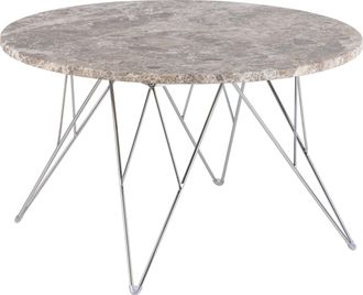 Furniture To Go Prunus Round Coffee Table with Grey-Brown Marble Top