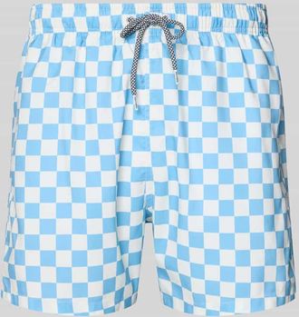 Boardies Badehose im Allover-Look Modell Liffy Check in Petrol, Gr&ouml;&szlig;e XXL
