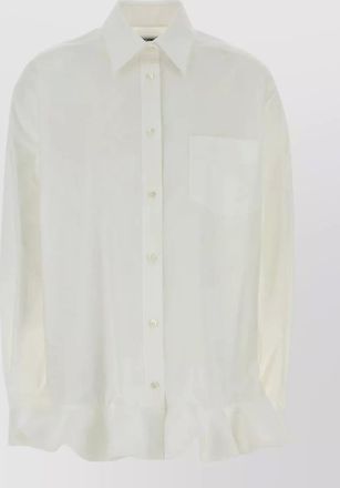 Moschino cotton stretch poplin ruffled shirt