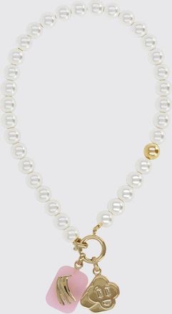 Casablanca Collana girocollo in perle dacqua dolce con charm placcati oro