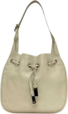 Gucci Pre-owned Vintage Bucket Bag - Dames - Vintage Tas - Beige - ONE Size - Leer - Vintage
