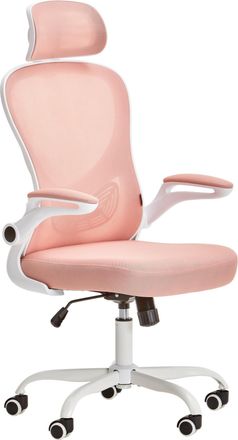 Livetastic Drehstuhl, Weiß, Pink, Metall, Kunststoff, Textil, Füllung: Schaumstoff, Drehkreuz, 61x118-128x60.5 cm, Sitzfläche 360° drehbar