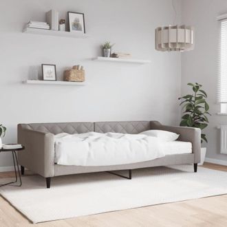 vidaXL Vidaxl - Sof&aacute; Cama Con Colch&oacute;n Tela Gris Taupe 100x200 Cm
