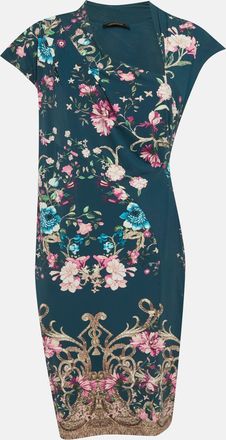 Roberto Cavalli Green Floral Print Jersey Mini Dress