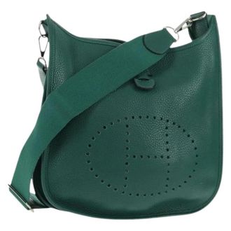 Herm&egrave;s Pre-owned Vintage Schoudertas - Dames - Pre-owned - Groen - Maat: ONE Size Leer