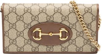 Gucci 2000-2015 GG Supreme Horsebit 1955 Wallet On Chain crossbody bag - Marrone