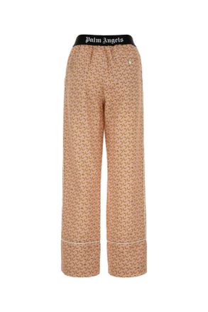 Palm Angels Geprinte Linnenmix Wijde Pantalon