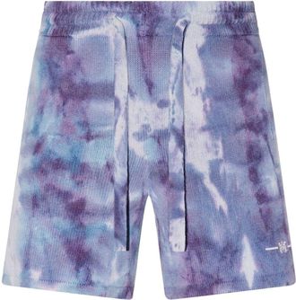 Amiri tie-dye knitted shorts - men - Cotton - XXXL - Purple