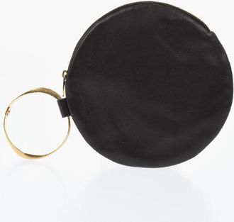 The Row Leather Wrist Bag ROUND with Zip Closure size Unica
