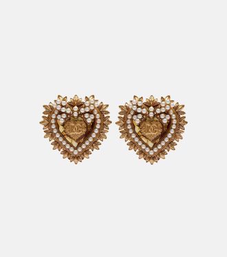 Dolce & Gabbana Devotion DG embellished clip-on earrings