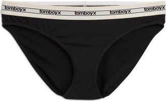 TomboyX Stretch Modal Bikini in Modal Retro Black at Nordstrom, Size X-Large
