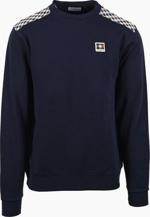 Aquascutum Mens AQUASCUTUM LAMINA CREWNECK SWEATSHIRT NAVY - Size: 38