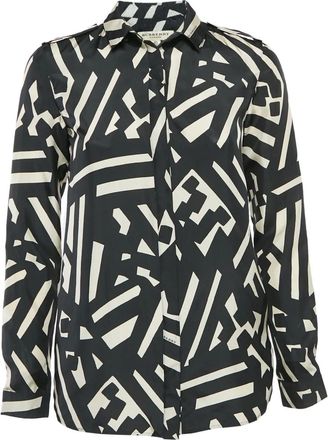 Burberry blouse met geometrische print - Zwart