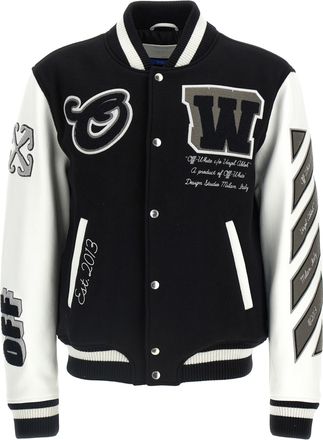 Off-white lea Bomber Jacket
