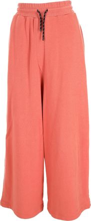 Dries Van Noten Wide Leg Sweat Pants in Orange Cotton