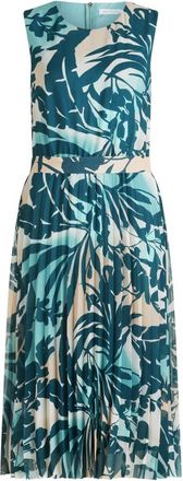 Betty & Co Kleedjes, Dames, Blauw, XL, Chiffon, Chiffonjurk met plooien