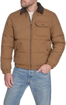 Levi's Corduroy Collar Midweight Quilted Jacket in Brown at Nordstrom Rack, Size Small