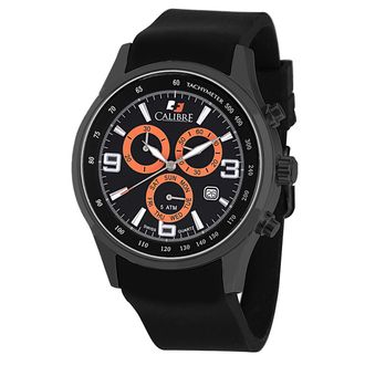 Calibre Mens Mauler Swiss Made Movement Watch Black Silicone Strap Dial - One Size