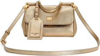 Dolce & Gabbana Tassen, Dames, Geel, ONE Size, Leer, Sicily Handbag