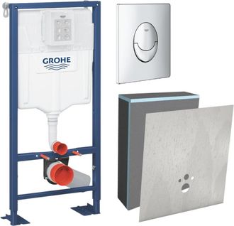 GROHE Set Marco De Soporte Grohe Solido Con Revestimiento Wedi I-board, Cromado, Con Revestimiento De Piedra Gris