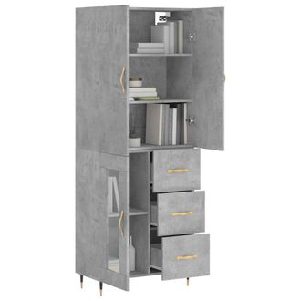 Berkfield Home Highboard Concrete Grey 69.5x34x180 cm Engineered Wood