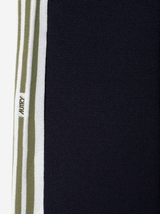 Autry Mens Viscose Knit Jogging Pants Navy Blue Trousers