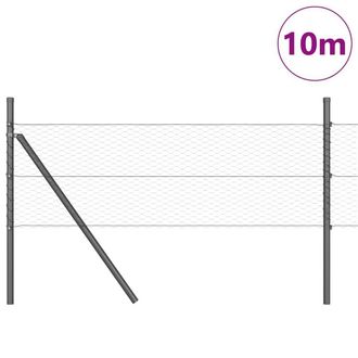 Berkfield Home Hexagon Fence Grey 0.8x10 m Steel