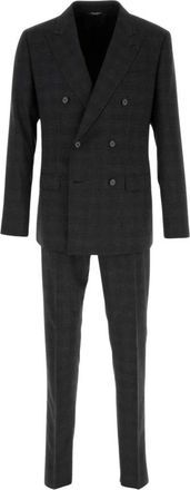 Dolce & Gabbana Double-Breasted Pak - Heren - Business pakken - Grijs - M - Wol - Kostuums