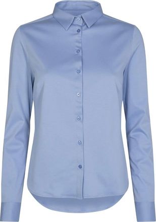 Mos Mosh MOS Mosh, Overhemden, Dames, Blauw, M, Katoen, Blauw Jersey Shirt Tina Bel Air
