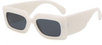 Generic Womens Square Sunglasses Outdoor Vacation Mens Sports Sun Glasses(White)