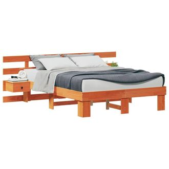 Berkfield Home Modern with Drawer Brown Standard UK Small Double 4ft Solid pine wood