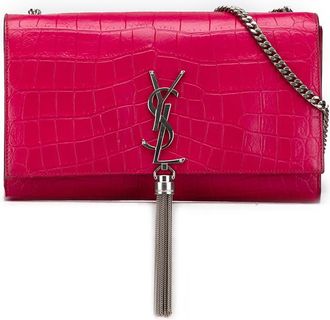 Saint Laurent Pre-owned Saint Laurent Medium Croc Embossed Leather Kate Tassel Crossbody 8B3C4K5PB2I7YUBN
