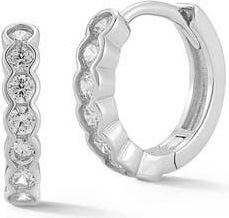 Glaze Jewelry Pav&eacute; Crystal Huggie Hoop Earrings in Silver at Nordstrom Rack