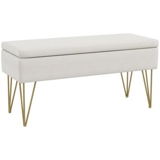 HOMCOM Banco pie cama 100x40x49 cm crema