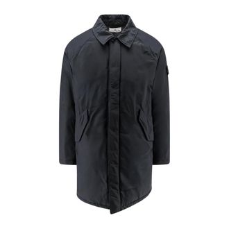 Stone Island Micro Reps Padded Long Jacket - Heren - Mantel - Zwart - S - Polyester - Jassen